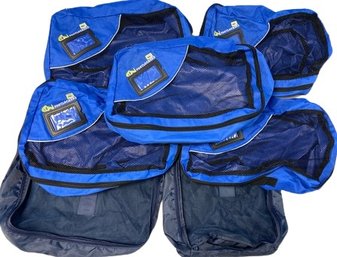 C&E Footlocker Athletic Travel Bags (5) And Clothing Travel Bags (2) All With Mesh Netting