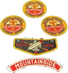 Boy Scouts Of America - 1960 National Jamboree Patches (3), A Mountainside Patch, A Miquin Lodge Patch