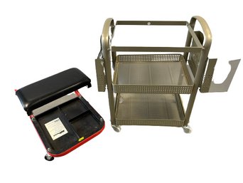 MVP Pro-Tech Creeper Seat (17x14x15) And Rolling Supply Cart (22x12x23)