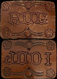 Rog & Jodi Brown Leather Tone Belt Buckles- No Visible Markings