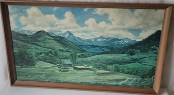 Oil Painting Of Mountains. 42'x25.5'