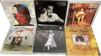 Collection Of CDs And Vinyl Records, Brenda Lee, Hank Snow, Bob Dylan, Flamin' Guitars And More