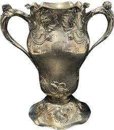 Sterling Silver Wyantenuck Golf Club Invitation Tournament September 1906 First Cup Trophy - 10.5' H