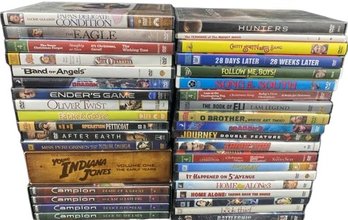 Nearly 40 DVDs From Indiana Jones, The Sandlot, Hope Alone, The Hunters, The Eagle, Oliver Twist And More!