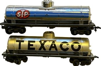 TYCO Texaco & STP 5.5in Model Train Tankers- No Visible Scale
