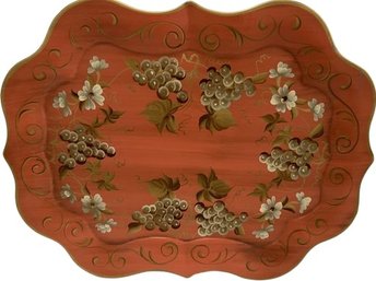 Pilgrim, Art Hand Decorated Serving Platter. (24.5x19)