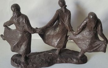 Ceramic Sculpture , Women Dancing. Minor Chips - 19' Length