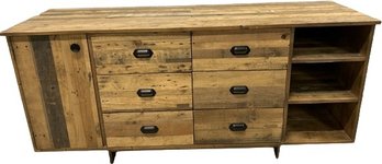 Rustic Wooden Buffet Table/dresser- Finish Is Rough, 73.5Wx22Dx35T