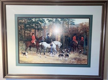 Artist Heywood Hardy, Horse/Hunting Framed Art Piece - 43.5Lx33.5W