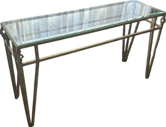 Glass And Metal Sofa Table