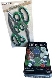 Menards Titanium Scissor Set 3 Piece And Poker Chips