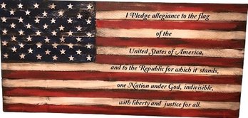 Wood American Flag Wall Art, 42x 20