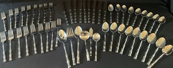 Stainless Silverware Set: Service For 9 Plus Serving Utensils.