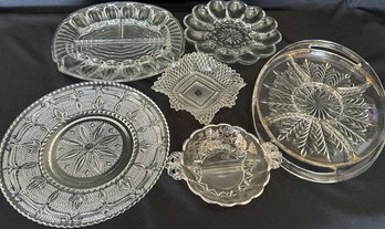 Cut Crystal Serving Dishes, Bowls, Platters