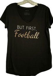 APT.9 Women's But First Football Tshirt - Medium
