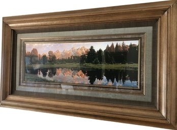 Large Beautifully Framed Artwork: Nature/Mountains/Landscape
