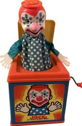 Vintage 1976 Mattel Jack In The Music Box Circus Clown Wind-Up Childrens Toy