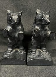 Made In Japan Cast Iron Black Bear Book Ends