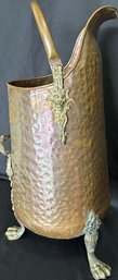 Copper/Brass Scuttle Bucket With Aged Patina - 22' Height