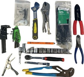 Assortment Of Tools Including Allen Wrenches, Ratchet Tools, Vice And Crescent Wrenches And More