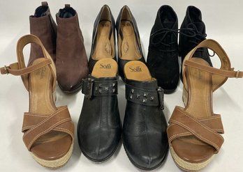 (5) Women's Shoes, Brand: Franco Sarto, Sofft And Clarks Indigo, Mostly Are In Leather And Balance Man Made