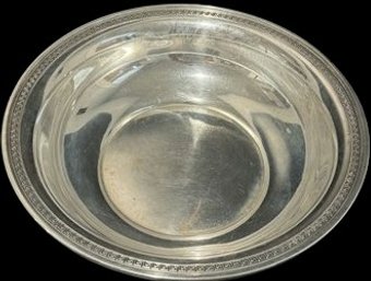 Sterling Silver Bowl With Geometric Swirl Detail On Rim - 10' Length