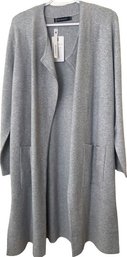 New With Tags.  Womens Merokeety Grey Sweater Coat Size Large