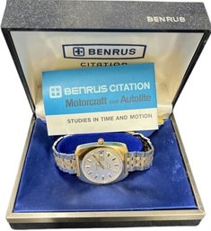 Benrus 3 Star Electronic Citation Two Tone Vintage Men's Watch