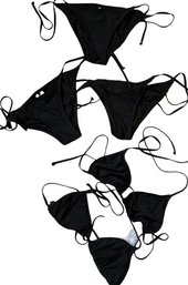 Ladies Bikini Bathing Suits. J. Crew. 2 Bikini Tops And 3 Bikini Bottoms. Black. Size Small.