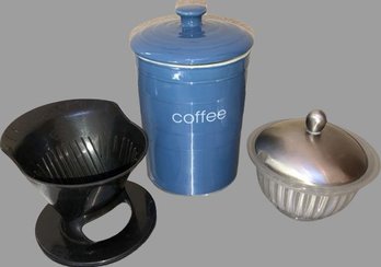 Coffee Canister, Melita, Sugar Bowl - 7' Highest
