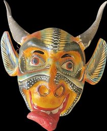 Mexican Folk Devil Mask - 19'H