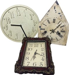 Three Wall Hanging Clocks From Timeworks, Quartz And Umbra (Needs New Batteries)