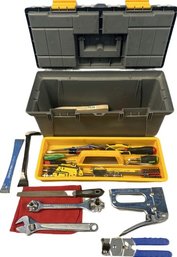 Rimax Tool Box(20x9.5x10) With Including Screwdrivers, Pliers, Staple Gun, File, Allen Wrenches And More!