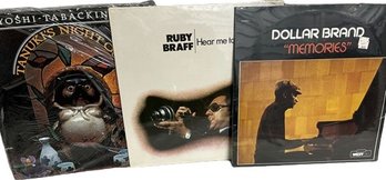 UNOPENED Vinyl Records (3)-Dollar Brand, Ruby Braff, Akiyoshi