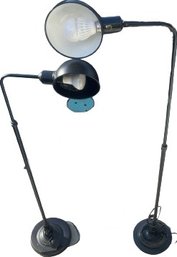 Two Modern Office Lamps, 58' H