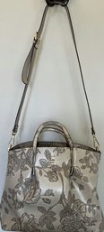 Cuoieria Fiorentina Purse & Wallet With Floral Pattern, Shows Some Wear. Made In Italy.
