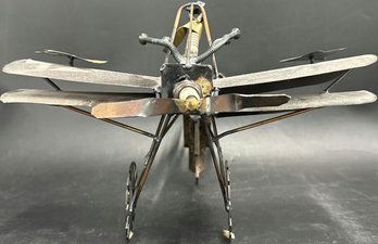 Metal Airplane Sculpture - 9x14in