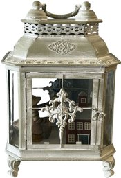 Glass Box With House Inside (13.5in Tall)