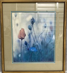 Framed Floral Print (Artist Unknown)-13x15