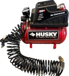 Husky Air Compressor - Working, 13Lx7Wx13.5H