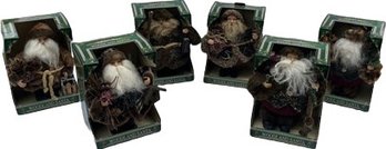 Collectors Choice Woodland Santas, Set Of 6, Stand 9 Tall