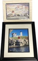 Pair Of Lighthouse Art (Photography And Print) 16.5x13.5