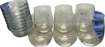 8 - Glass Snack Bowls (4Wx2H) & 6- Wine Glasses (3.5Wx4.5H)