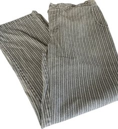 Old West Clothing- Mens Gray And White Striped Pants, 36 Waist, 30 Inseam