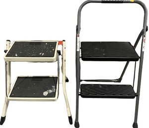 Pair Of Collapsible 2-Tier Step Stools (Tallest Step Is 18in)