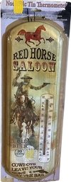 Tin Thermometer 'Red Horse Saloon' 20 Tall