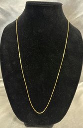 Long Gold Chain Necklace, Stamped 750