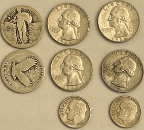 US Coins: Silver Quarters, Roosevelt Dime