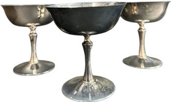 Three Silver Plated Cups 4.8'Tall