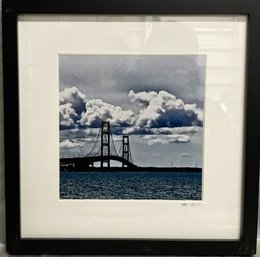 Framed Photography Of Golden Gate Bridge, Signed By Photographer SBV, 2017-13x13